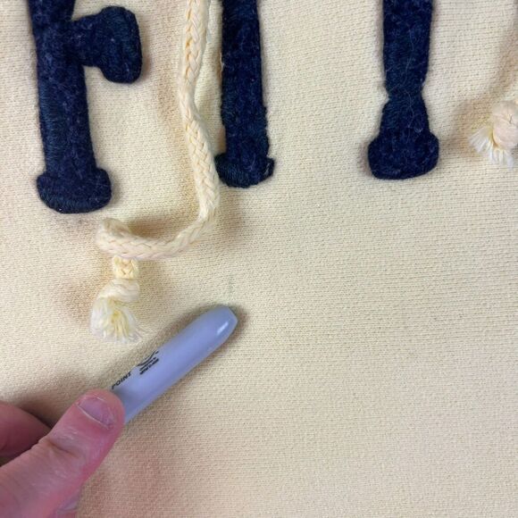 Abercrombie & Fitch Heavyweight Muscle Hoodie Yellow Spellout Men's XL Waffle - Picture 5 of 14